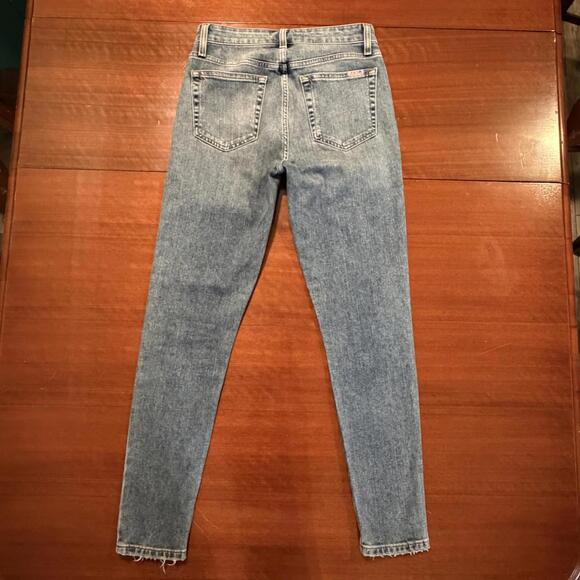 Joe's Jeans High Rise Skinny Ankle Siyeh Blue Distressed Hem Stretch Jeans 26 - Picture 3 of 14